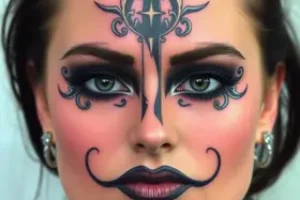 tatuagem de cruz no rosto