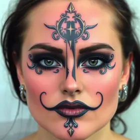 tatuagem de cruz no rosto